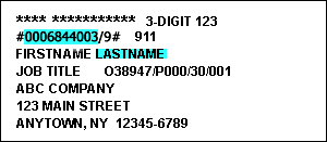 Sample Mailing Label